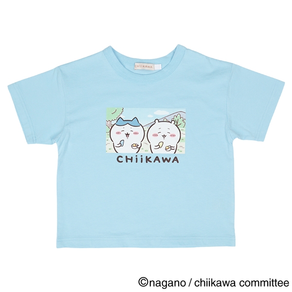 【アニメちいかわ】[キッズ]ちいかわ　半袖Tシャツ　ブルー ブルー 110cm