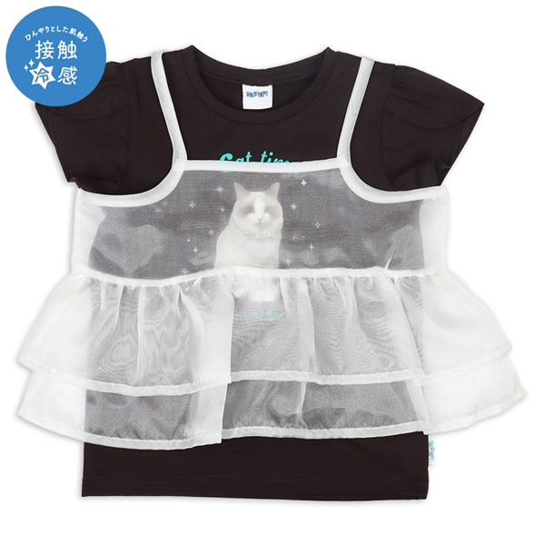 【SALE】[キッズ]INFILM　半袖Tシャツ　きらきらラメチュール　ブラック ブラック 100cm