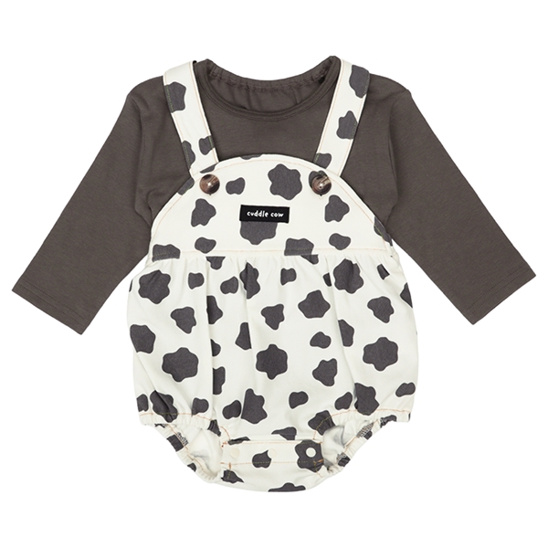 オーバーオール+Tシャツセット チャコールグレー チャコールグレー 60~70cm
