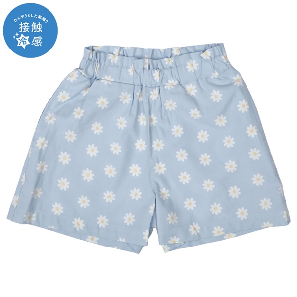 [キッズ]キュロットパンツ　接触冷感　サックス サックス 100cm