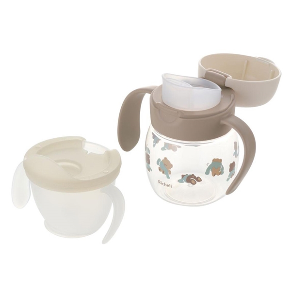 [200ml＋100ml]TLI(トライ)コップ飲み マスターセットR ベージュ 200ml＋100ml