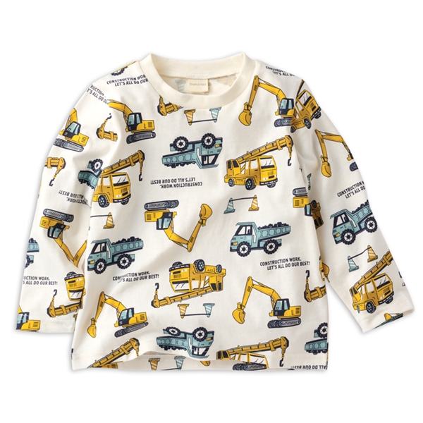 [キッズ]長袖　Ｔシャツ　総柄　イエロー イエロー 100cm