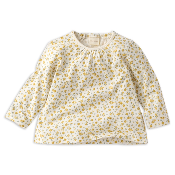 [ベビー]長袖　Ｔシャツ　総柄　イエロー イエロー 70cm