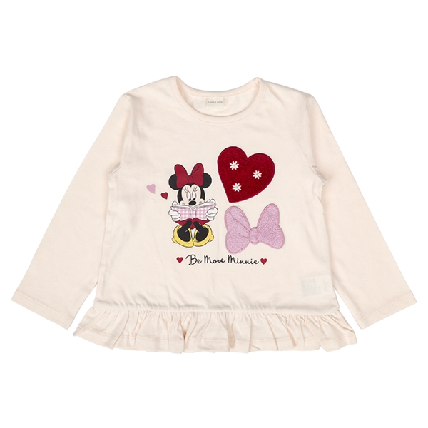 [キッズ]長袖Tシャツ　さがら刺しゅう　ミニー　オフホワイト オフホワイト 100cm