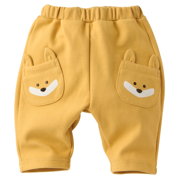 [ベビー]7分丈パンツ　アニマルポケット　イエロー イエロー 80cm
