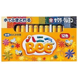 サクラクレパス クレヨン水性12色 ハニーBee