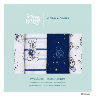 aden+anais エッセンシャルズ ディズニースワドル4枚入り mickey stargazer エイデンアンドアネイ (お祝いギフト) 送料当社負担