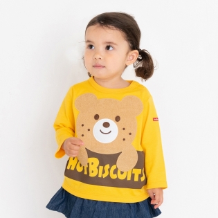 【再値下】【SALE】[ベビー]Ｔシャツ　イエロー　[ミキハウス　ホットビスケッツ] イエロー 80cm