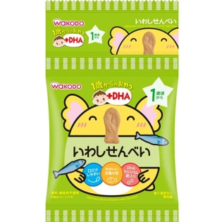 吊り下げ菓子 1歳からのおやつ+DHA いわしせんべい 4連