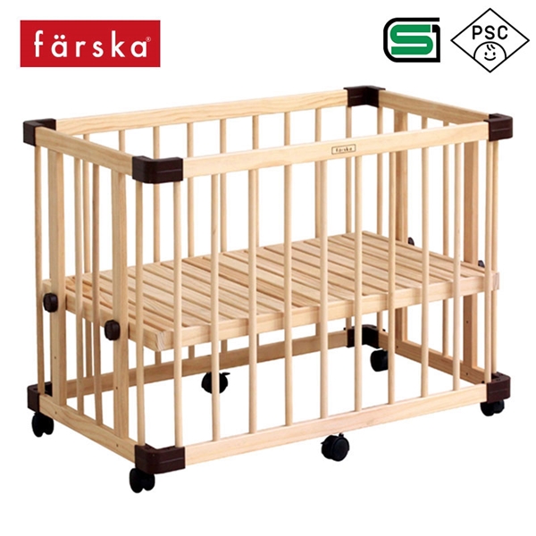 [SG・PSC認証][ミニサイズ]ファルスカ　ミニジョイントベッドネオ ベビーベッド ナチュラル