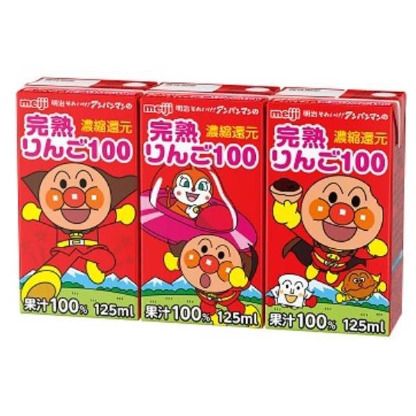 それいけ!アンパンマンの完熟りんご100 125ml 3個パック