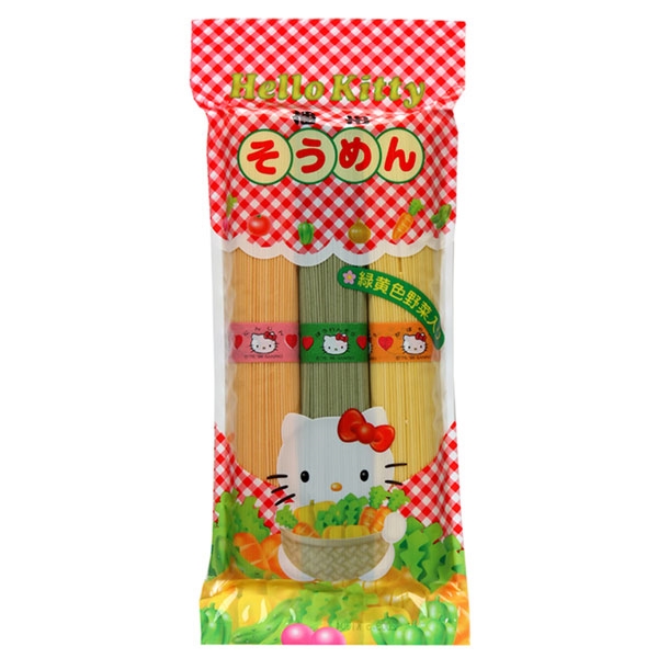 カネス製麺 そうめん 緑黄色野菜入り ハローキティ