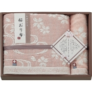 桜おり布　バス・ウォッシュタオルセット IS9630PI (内祝いギフト)