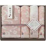桜おり布　バス・フェイス・ウォッシュタオルセット IS9650PI (内祝いギフト) 送料当社負担