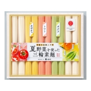 【夏ギフト】 池利 夏野菜を使った三輪素麺セットA　(内祝いギフト)