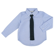 【SALE】[キッズ]長袖シャツ　ニットタイ付　サックス