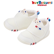 [11.5～13.5cm] ファーストベビーシューズ ホワイト　[ミキハウス　ホットビスケッツ]
