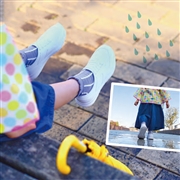 【SALE】[16.0~18.0cm]防水キッズスニーカー ランランＲＡＩＮ  ホワイト