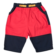 【SALE】[ベビー]７分丈パンツ　切替 レッド