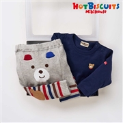 [ギフト] Tシャツ＆スパッツセット【BOX付き】 ネイビー　[ミキハウス　ホットビスケッツ]
