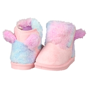 【SALE】[14.0～17.0cm]バックアニマルボアブーツ　ピンク