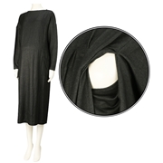 【SALE】[授乳口付き]長袖デニムライクワンピース　ブラック