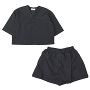 【再値下】【SALE】[ベビー]ノーカラージャケットキュロットセットアップ　ネイビー