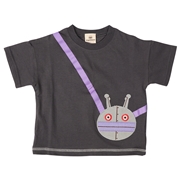 【再値下】【SALE】[ベビー]半袖Ｔシャツ　アンパンマン　ポシェット風　グレー