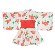 【SALE】[キッズ]帯付トドラー浴衣ワンピース　ツバキ　レッド