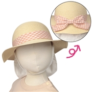 【SALE】[48～54cm]丸天ハット　洗えるたためる　日よけ付き　ベージュ