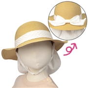 【SALE】[48～54cm]丸天ハット　洗えるたためる　日よけ付き　ブラウン