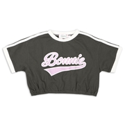【SALE】[キッズ]肩ラインＴシャツ チャコールグレー