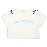 【SALE】[キッズ]肩スリットＴシャツ オフホワイト