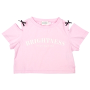 【SALE】[キッズ]肩スリットＴシャツ ピンク
