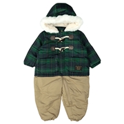 【SALE】[ベビー]チェックジャンプスーツ　グリーン
