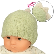 【再値下】【SALE】[42~48cm]ニット帽　恐竜モコモコ　グリーン