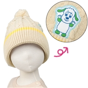 【再値下】【SALE】[48~50cm]ケーブル編ニット帽子　いないいないばあっ！　ベージュ