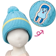【再値下】【SALE】[50~52cm]ケーブル編ニット帽子　みいつけた！　サックス