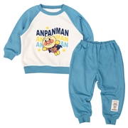 【SALE】[ベビー]アウターライク裏毛パジャマ　アンパンマン　ブルー