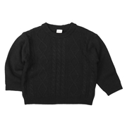 【再値下】【SALE】[ベビー]ニットトレーナー　ケーブル編み ブラック