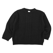 【再値下】【SALE】[キッズ]ニットトレーナー　ケーブル編み ブラック