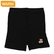 【再値下】【SALE】[キッズ]1分丈スパッツ　保温　くまプリント ブラック