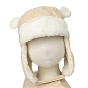 【SALE】[48~54cm]フライト帽子　耳付き アイボリー