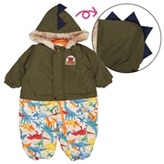 【SALE】[ベビー]２５ＪＪオックス恐竜柄ダルマコンビ　カーキ