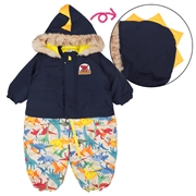 【SALE】[ベビー]２５ＪＪオックス恐竜柄ダルマコンビ　ネイビー