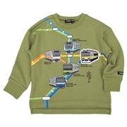 【再値下】【SALE】[ベビー]２５ＨＨ裏毛ＪＲ路線図トレーナー グリーン