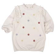 【再値下】【SALE】[キッズ]長袖ワンピース花刺しゅう　アイボリー