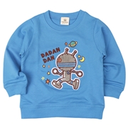 【SALE】[ベビー]さがら刺繍スウェットシャツ　アンパンマン　ブルー