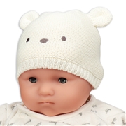 【SALE】[36~46cm]ニット帽　アニマル　クリーム