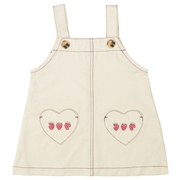 【SALE】[ベビー]ジャンパースカート ポケット刺しゅう　アイボリー